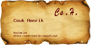 Csuk Henrik névjegykártya